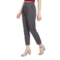 PT Regular Fit Elastic Waist Cotton Pencil Pant Casual/Formal Trousers for Women with Pockets for Casual  Official Use for Women's  Girls Available in 13 Colors.-thumb2