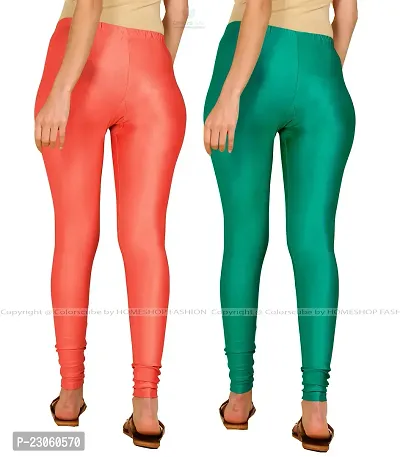 Stylish Women Lycra Blend Leggings Pack of 2-thumb3