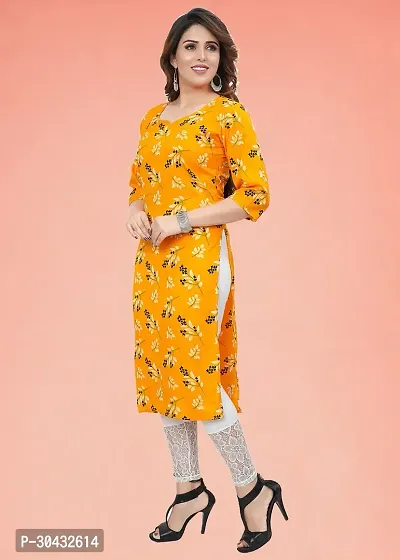 Stylish Yellow Crepe Kurta For Women-thumb4