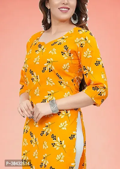 Stylish Yellow Crepe Kurta For Women-thumb2