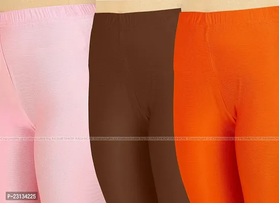 Fabulous Multicoloured Lycra Blend Solid Leggings For Women Pack Of 3-thumb4