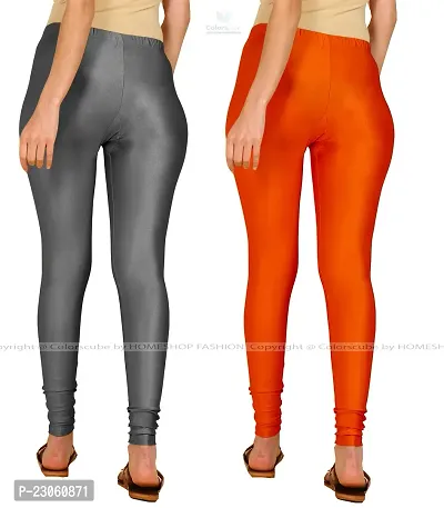 Stylish Women Lycra Blend Leggings Pack of 2-thumb3