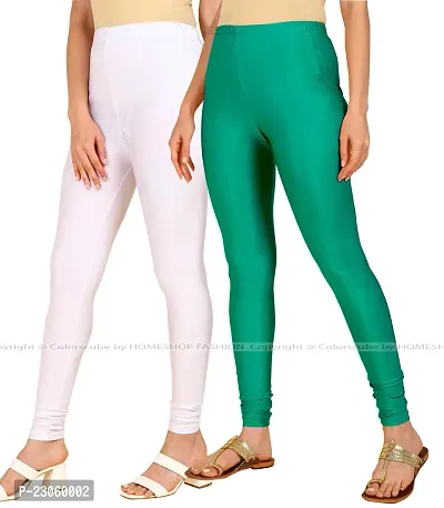 Stylish Women Lycra Blend Leggings Pack of 2-thumb2