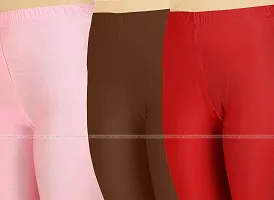 Fabulous Multicoloured Lycra Blend Solid Leggings For Women Pack Of 3-thumb3