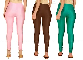 Fabulous Multicoloured Lycra Blend Solid Leggings For Women Pack Of 3-thumb2