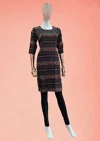 Stylish Black Crepe Printed Kurta For Women-thumb2