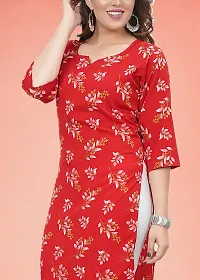 Stylish Red Crepe Kurta For Women-thumb1