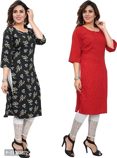 Elegant Multicoloured Crepe Solid Kurta For Women Combo Of 2-thumb3