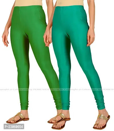 Stylish Women Lycra Blend Leggings Pack of 2-thumb2