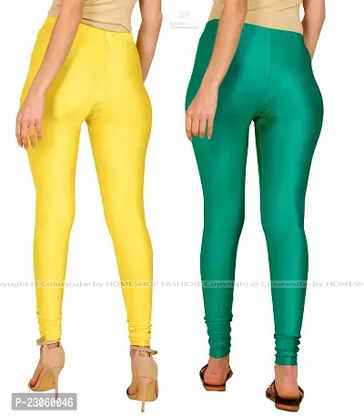 Stylish Women Lycra Blend Leggings Pack of 2-thumb3