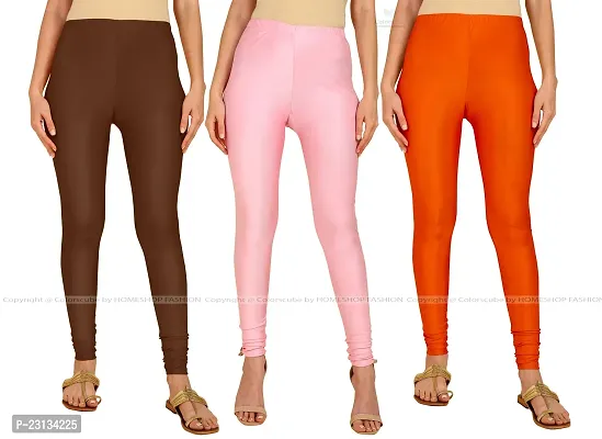 Fabulous Multicoloured Lycra Blend Solid Leggings For Women Pack Of 3