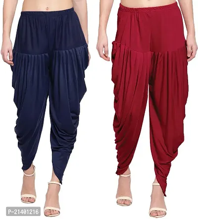 Fabulous Multicoloured Rayon Self Pattern Salwars For Women Combo Of 2-thumb0