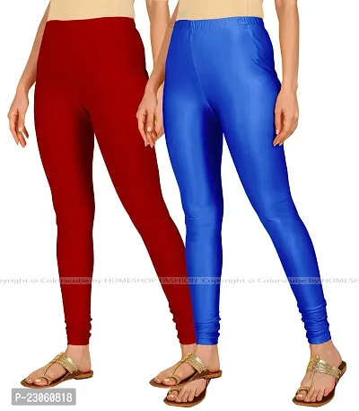 Stylish Women Lycra Blend Leggings Pack of 2-thumb2