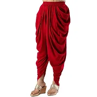 PT Latest Reyon Traditional Dhoti Patiala Salwar/Pants Stylish Stitched for Women's and Girls (Free Size) Red-thumb2