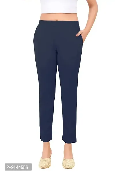 PT Latest Toko Stretchable Trousers for Women Straight Fit Pant for Casual, Daily and Office wear with Elastic Waist and Pockets.