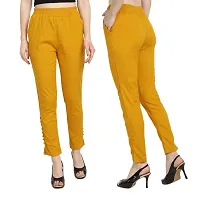 PT Regular Fit Elastic Waist Cotton Pencil Pant Casual/Formal Trousers for Women with Pockets for Casual  Official Use for Women's  Girls Available in 13 Colors.-thumb3