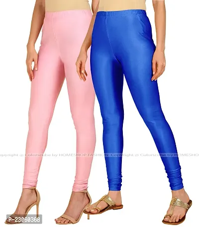 Stylish Women Lycra Blend Leggings Pack of 2-thumb2