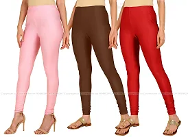 Fabulous Multicoloured Lycra Blend Solid Leggings For Women Pack Of 3-thumb1