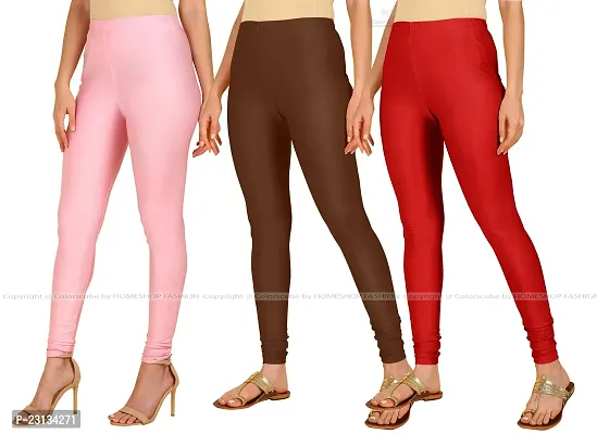 Fabulous Multicoloured Lycra Blend Solid Leggings For Women Pack Of 3-thumb2