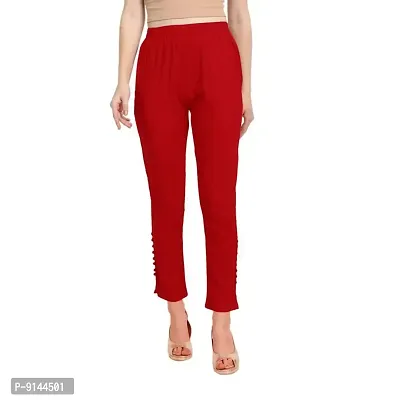 PT Regular Fit Elastic Waist Cotton Pencil Pant Casual/Formal Trousers for Women with Pockets for Casual  Official Use for Women's  Girls Available in 13 Colors.