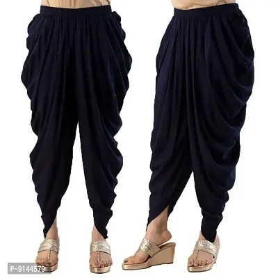 PT Latest Reyon Traditional Dhoti Patiala Salwar/Pants Stylish Stitched for Women's and Girls (Free Size) Navy Blue-thumb4