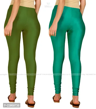 Stylish Women Lycra Blend Leggings Pack of 2-thumb3