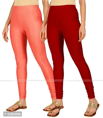 Stylish Women Lycra Blend Leggings Pack of 2-thumb2