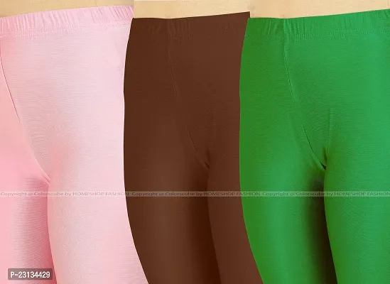 Fabulous Multicoloured Lycra Blend Solid Leggings For Women Pack Of 3-thumb4