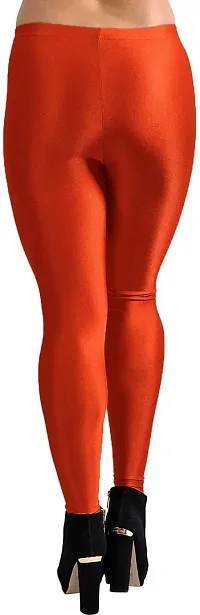 Fabulous Red Satin Solid Leggings For Women Pack Of 1-thumb1