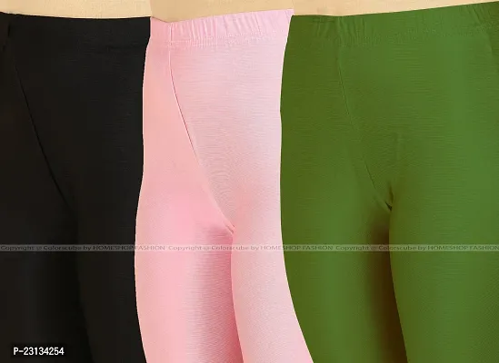 Fabulous Multicoloured Lycra Blend Solid Leggings For Women Pack Of 3-thumb4