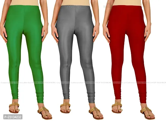 Fabulous Multicoloured Lycra Blend Solid Leggings For Women Pack Of 3