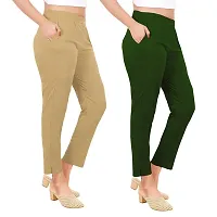 PT Latest Toko Stretchable Trousers for Women (Pack of 2) Straight Fit Pant for Casual, Daily and Office wear with Elastic Waist and Pockets.-thumb2