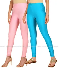 Stylish Women Lycra Blend Leggings Pack of 2-thumb1