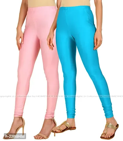 Stylish Women Lycra Blend Leggings Pack of 2-thumb2