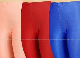 Fabulous Multicoloured Lycra Blend Solid Leggings For Women Pack Of 3-thumb3