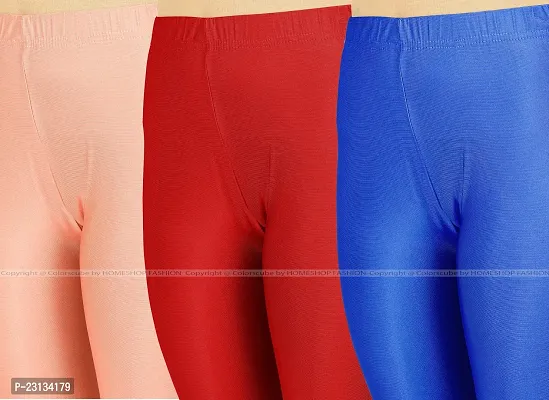 Fabulous Multicoloured Lycra Blend Solid Leggings For Women Pack Of 3-thumb4