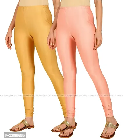 Stylish Women Lycra Blend Leggings Pack of 2-thumb2