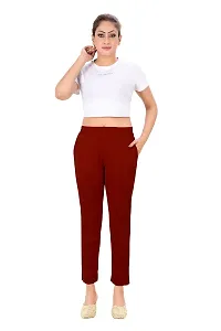 PT Latest Toko Stretchable Trousers for Women Straight Fit Pant for Casual, Daily and Office wear with Elastic Waist and Pockets.-thumb3