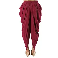 PT Latest Reyon Traditional Dhoti Patiala Salwar/Pants Stylish Stitched for Women's and Girls (Free Size) Maroon-thumb1