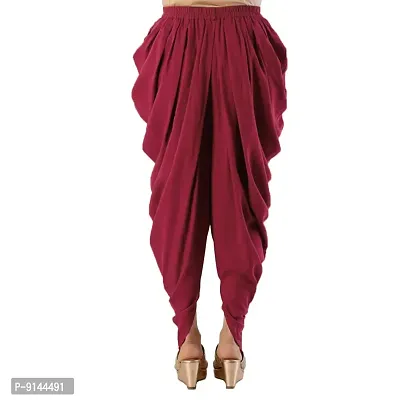 PT Latest Reyon Traditional Dhoti Patiala Salwar/Pants Stylish Stitched for Women's and Girls (Free Size) Maroon-thumb2