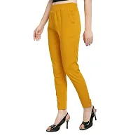 PT Regular Fit Elastic Waist Cotton Pencil Pant Casual/Formal Trousers for Women with Pockets for Casual  Official Use for Women's  Girls Available in 13 Colors.-thumb2