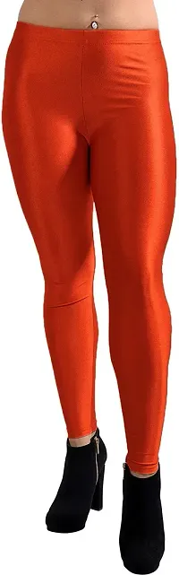 Fabulous Red Satin Solid Leggings For Women Pack Of 1-thumb0