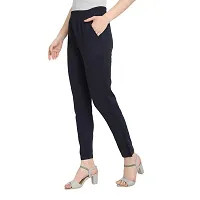 PT Regular Fit Elastic Waist Cotton Pencil Pant Casual/Formal Trousers for Women with Pockets for Casual  Official Use for Women's  Girls Available in 13 Colors.-thumb2