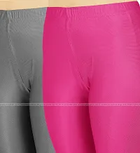 Stylish Women Lycra Blend Leggings Pack of 2-thumb3