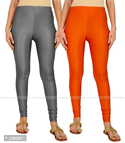 Stylish Women Lycra Blend Leggings Pack of 2