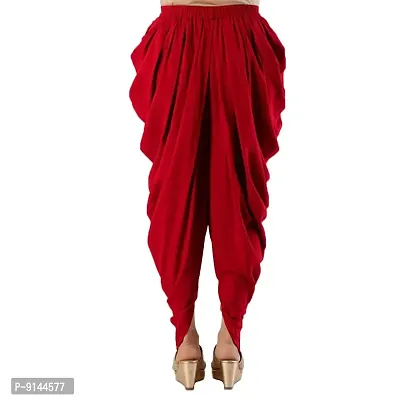 PT Latest Reyon Traditional Dhoti Patiala Salwar/Pants Stylish Stitched for Women's and Girls (Free Size) Red-thumb2