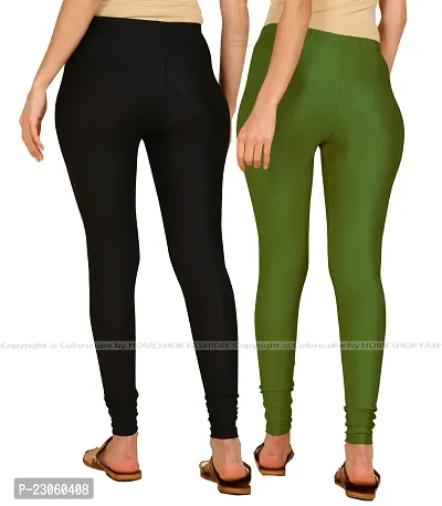 Stylish Women Lycra Blend Leggings Pack of 2-thumb3