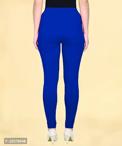 Stylish Blue Cotton Lycra Solid Leggings For Women-thumb3