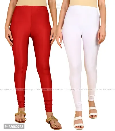 Stylish Women Lycra Blend Leggings Pack of 2