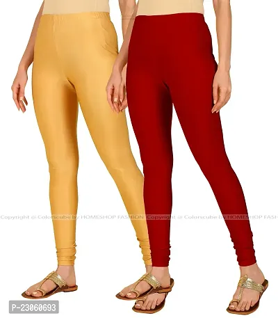 Stylish Women Lycra Blend Leggings Pack of 2-thumb2